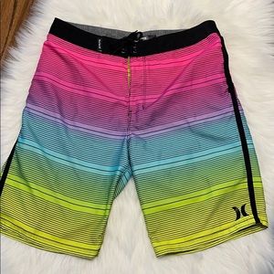 Hurley Boys Neon Board Shorts Size 16
